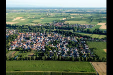 Ortsteil Billigheim in Billigheim-Ingenheim im Bundesland Rheinland-Pfalz, Deutschland aus der Luft
